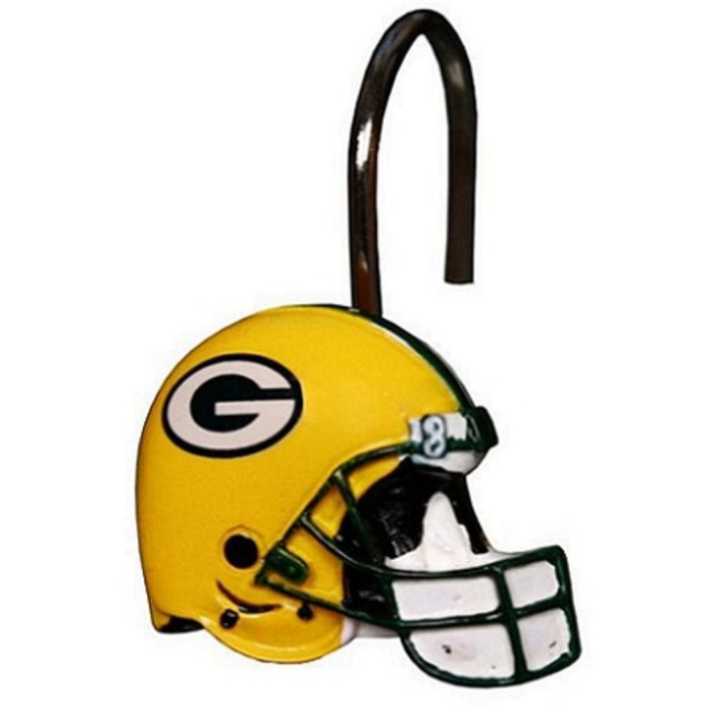 🏈🆕 GREEN BAY PACKERS 12 PIECE SHOWER CURTAIN RINGS SET - NFL - UNISEX